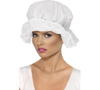 Cappello Bianco Vittoriano Per Donne Servitrici Costume Accessorio Elegante