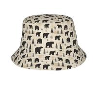 Cappello Bob Retro Bears Trees Cappello da Sole Pieghevole Casual Cappelli Pesca per Estivo Vacanze Spiaggia Cappellino Pescatore