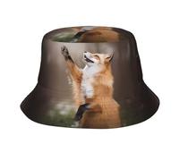 Cappello Boonie Animal Fox Pattern Moda Cappello da Sole Portatile Cappellino A Secchiello per all‘Aperto Spiaggia Viaggio
