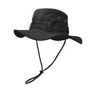 Cappello Boonie, per Protezione Solare a Tesa Larga per Esterni. Stile Classico, Esercito Americano a Doppio Strato, per Pesca Caccia Campeggio Nero
