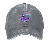 Cappello Butterfly Memorial - Large Purple Butterfly, Remember It's Easy for You... Poem Cappello da Baseball Traspirante Retro Cappellino per Estivo Pesca Donna