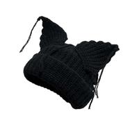 Cappello caldo antivento all'aperto lavorato a maglia Hiphop cappelli lavorati a maglia stili dolci per vari stili di abbigliamento elegante cappello freddo, Nero , Taglia unica
