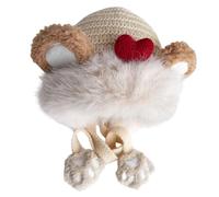 Cappello caldo antivento per bambini lavorato a maglia Hiphop cappelli lavorati a maglia stili dolci adatti per le giornate fredde Cappello per bambini, Beige, Taglia unica