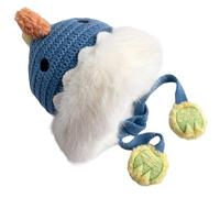 Cappello caldo antivento per bambini lavorato a maglia Hiphop cappelli lavorati a maglia stili dolci adatti per le giornate fredde Cappello per bambini, Blu, Taglia unica