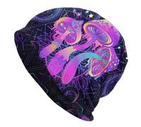 Cappello caldo autunnale e invernale da uomo, Funghi Magici Psichedelici Modello Caps Casual Adulto Outdoor Skullies Berretti Cappello Primavera Caldo Testa Avvolgere Cappello Lavorato A Maglia