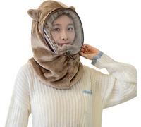 Cappello caldo invernale da ciclismo all'aperto con maschera trasparente cappucc