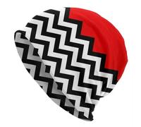 Cappello caldo invernale unisex Twin Peaks Twin Peaks geometrico zigzag skullies berretti cappello lavorato a maglia caldo invernale unisex cappelli con cofano bohémien berretto da sci all'aperto