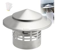 Cappello Camino, Cappa Comignolo Terminale Camino In Acciaio Inox, 75-300mm Cappucci Antipioggia per Tubi del Forno, Copertura del Tetto, per Tubo di Scarico Fumi(250mm(9.84inch))