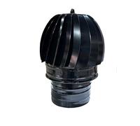 Cappello Camino Estrattore Fumo Girevole Vento Vetrificato, Cappuccio Camino Girevole Nero per Uscita Fumo (200)