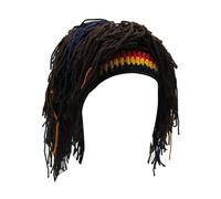 Cappello Capelli Stile Parrucche Barba Cappello Capelli Stile Crochet Berretti Halloween Maglieria con Parrucche Barba fatta a mano all ' uncinetto Inverno con