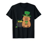 Cappello Capibara Leprechaun per San Patrizio Monete Lucky Clover Maglietta