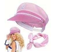 Cappello Capitano Barca,Cappello Capitano Barca | Cappello Marinaio Skipper Rosa Ragazza | Cappelli Capitano, Costume da Capitano Marinaio per feste drammatiche nel Campus