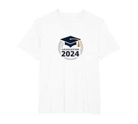 Cappello celebrativo di Laurea 2024 per laureati Maglietta, Uomo Taglie Grandi, Bianco, 4X Tall