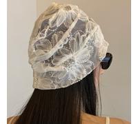 Cappello Chic In Pizzo Con Paillettes Floreale Beanie Retro Giapponese In Rete