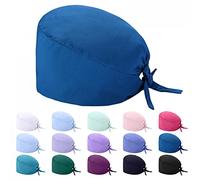 Cappello chirurgico con bottoni e fascia per il sudore regolabile in cotone traspirante per medico, infermiere, lavoro per uomo e donna, a, taglia unica