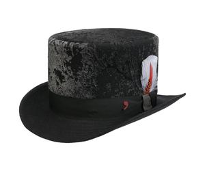 Cappello Cilindro Velours by Alfonso DEste nero-grigio L (58-59 cm)