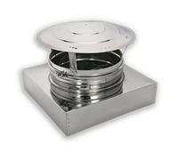 CAPPELLO CINESE CON BASE QUADRA E RETTANGOLARE acciaio inox canna fumaria