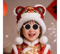 Cappello cinese con pompon per travestimenti di Halloween