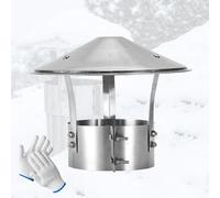 Cappello Cinese per Camino in Acciaio Inox, Copertura per Tubo da Stufa | Copertura Resistente Agli Agenti Atmosferici per lo Scarico sul Tetto, Protegge Dalla Pioggia Fitta con Guanti(200mm/8")
