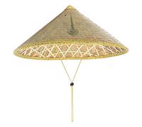 Cappello Classico di Rattan, Cappello da Pescatore di Rattan Cinese retrò, Cappelli a Mano in Fatti a Mano con Corda Regolabile, Cappelli da Solare per Pescatori, 36 cm