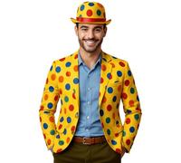 Cappello clown lusso bombetta a pois