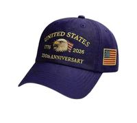 Cappello commemorativo per il 250° anniversario, 28 x 16 x 14 cm, cappello commemorativo per skipper , marinaio, per celebrazione della marina, barca, spiaggia, golf, falciatura, Multicolore