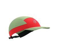 Cappello Compressport 5 Panel Light Cap Verde Rosso