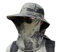 Cappello con copertura per il viso | Cappello da pesca con copertura viso e patta e collo | Cappello staccabile UPF50 +, berretto đe secchio traspirante per la pesca, zaino, picnic in pieno a, Verde