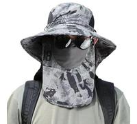 Cappello con copertura per il viso | Cappello da pesca con copertura viso e patta e collo | Cappello staccabile UPF50 +, berretto đe secchio traspirante per la pesca, zaino, picnic in pieno a, Grigio