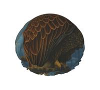 Cappello con fascia elastica e cuffia da a impermeabile a doppio strato con aquila calva su cielo tempestoso