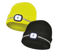Cappello con luce e strisce riflettenti nero tg. unica Nero