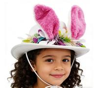 Cappello con orecchie da coniglietto pasquale, copricapo stagionale, cappello da cowboy pasquale, per cacce alle uova, carnevale, feste di compleanno, riunioni di famiglia, celebrazioni