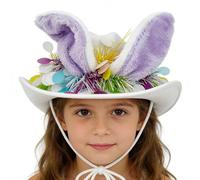 Cappello con orecchie da coniglio, grazioso copricapo per feste in stile occidentale, cappello da cowboy pasquale, per cacce all'uovo, feste di compleanno, riunioni di famiglia, celebrazioni, balli in