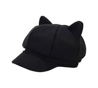 Cappello con Orecchie di Gatto Carino, Berretto Classico per Donne, Berretto di Colore Solido, Cappello da Pittore, Berretto#G