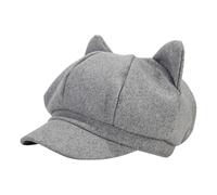 Cappello con Orecchie di Gatto Carino, Berretto Classico per Donne, Berretto di Colore Solido, Cappello da Pittore, Berretto#G