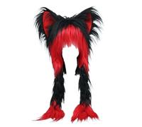 Cappello con orecchie di gatto, carino, soffice e soffice, copricapo invernale, caldo, paraorecchie, maschera per la testa, accessorio per cosplay di Halloween, testa di gatto pelosa, maschera di