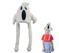Cappello con orecchie mobili, costume da fantasma in peluche luminoso, cappello per Halloween, teschio in movimento, per donne e uomini, casa, viaggi, uso quotidiano, palcoscenico, cosplay, feste