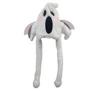 Cappello con orecchie mobili, costume da fantasma in peluche, per feste di Halloween, per casa, viaggi, uso quotidiano, palcoscenico, cosplay, carnevale, Natale, vacanze, compleanno