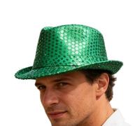 Cappello con paillettes, copricapo da discoteca retrò, accessorio classico per feste, costume di scena scintillante, decorazione per sfilata di carnevale, vestito per spettacolo di magia, oggetto cosp