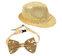 Cappello Con Paillettes e Papillon, Da Spettacolo Di Magia e Performance Sul Palco, a Cilindro Alla Moda, Unisex Per Festa