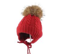 Cappello Con Paraorecchie Cappello Bambini Ragazza Ragazzo Inverno caldo Plus Berretti di lana lavorati a maglia in velluto for bambini Berretto con paraorecchie da esterno(Red)