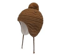 Cappello Con Paraorecchie Cappello da bambino lavorato a maglia foderato in pile for bambina, berretto invernale, con paraorecchie e pom-pom(Brown,L 3T-6T)