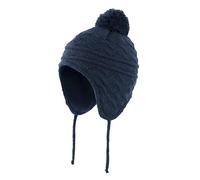 Cappello Con Paraorecchie Cappello da bambino lavorato a maglia foderato in pile for bambina, berretto invernale, con paraorecchie e pom-pom(Deep Blue,S 3M-12M)