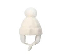 Cappello Con Paraorecchie Cappello invernale spesso Berretto con pompon grande paraorecchie in lana peluche lavorato a maglia for ragazze Ragazzi Accessori caldi for bambini 2-8T(White)