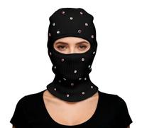 Cappello con Paraorecchie Donna, Cappello Maglina Elegante con Strass e Scaldacollo Integrato Antivento Invernale