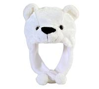 Cappello con paraorecchie per bambini cappelli animali per feste Trapper Dramma Puntelli per bambini Cappello da sci con cappuccio Trapper invernale, piccolo orso bianco, Taglia unica