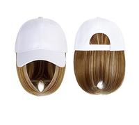Cappello con Parrucca Berretto da baseball Parrucca Cappello sintetico con parrucca for capelli Parrucche nere naturali Cappellino naturale con parrucca Cappello Parrucche Bobo regolabile for donna Ca