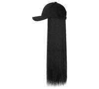 Cappello con Parrucca Cappello for parrucca Parrucca lunga diritta Cappello for parrucca in fibra sintetica alla moda Cappello for parrucca regolabile for donna Cappello con i Capelli(Color:A)