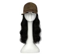 Cappello con Parrucca Cappello for parrucca Parrucca riccia lunga da donna Cappello for parrucca da baseball ricamato con copertura completa alla moda e versatile Cappello con i Capelli(Color:A)
