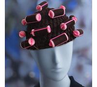 Cappello con parrucca e bigodino per servizi fotografici, cappello con capelli